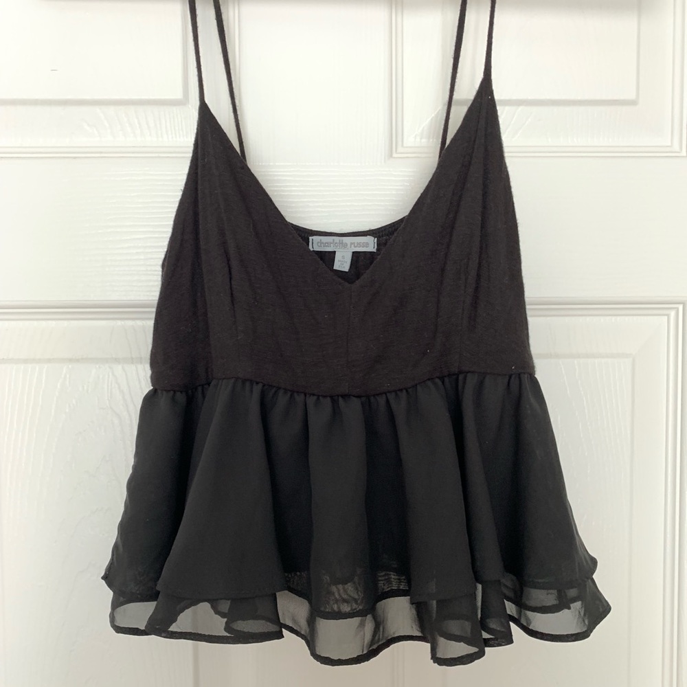 Charlotte Russe Black Tank Crop Top